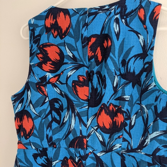 J. CREW blue floral dress size 16 - Picture 3 of 6